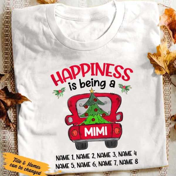 Personalized Happiness Grandma Christmas T Shirt OB141 81O36 For Cheap - Image 4