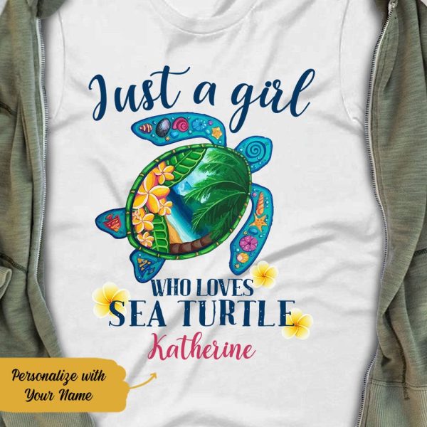 Personalized Sea Turtle Women White  T Shirt JN164 65O58 For Discount - Image 4