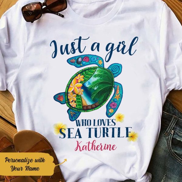 Personalized Sea Turtle Women White  T Shirt JN164 65O58 For Discount - Image 3