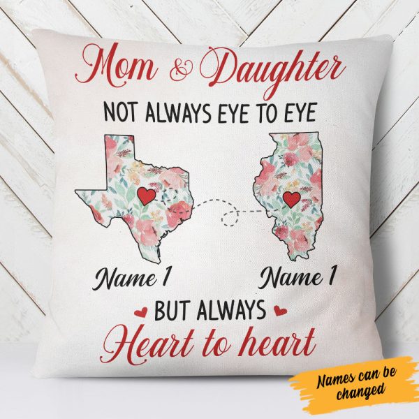 Personalized Heart To Heart Long Distance  Pillow SB244 30O34 (Insert Included) For Sale - Image 3