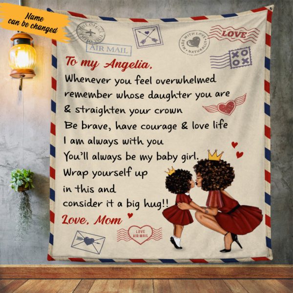 Personalized To MyDaughther Letter A Big Hug Fleece Blanket AG51 73O36 Online - Image 3
