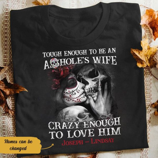 Personalized Husband Wife Skull T Shirt JN191 85O58 For Cheap - Image 3