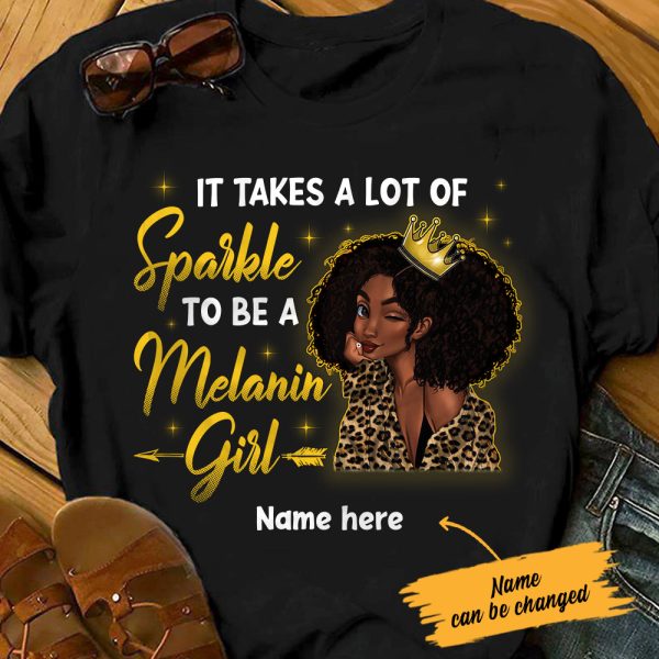 Personalized BWA Melanin Girl Sparkle T Shirt SB91 81O36 Sale