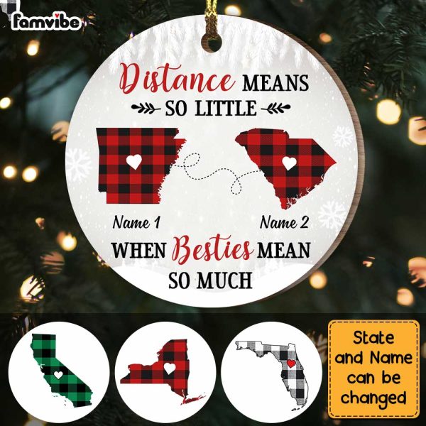 Personalized Besties Mean Long Distance  Ornament SB2425 30O47 For Sale - Image 2