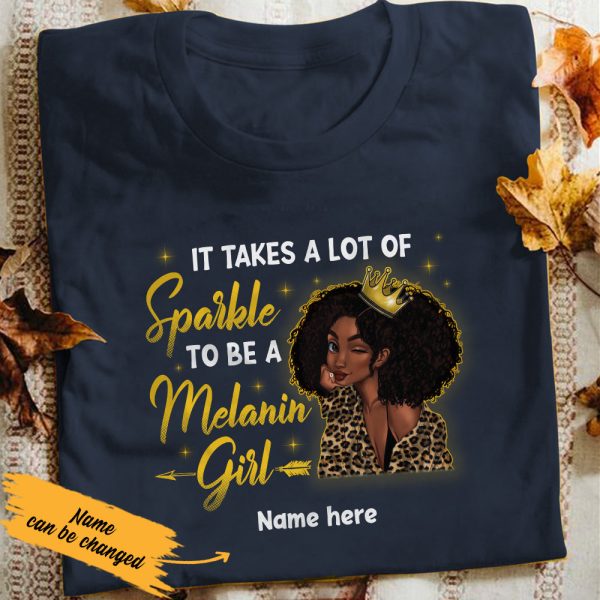 Personalized BWA Melanin Girl Sparkle T Shirt SB91 81O36 Sale - Image 4