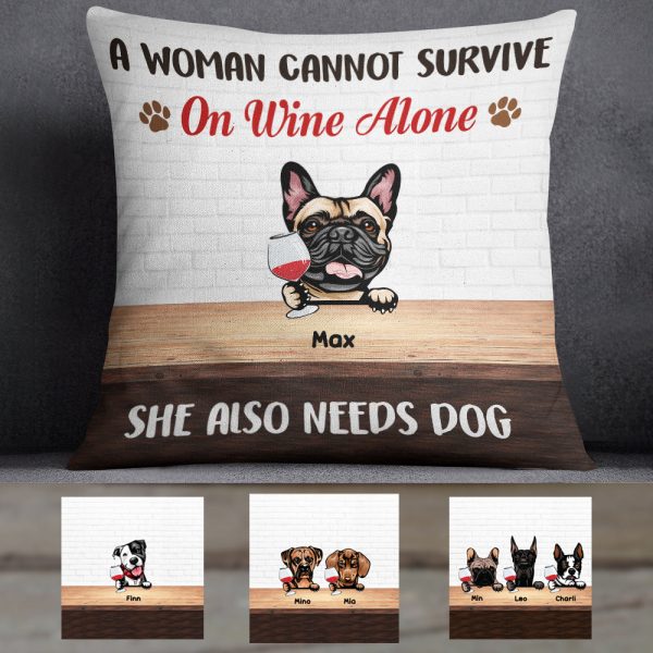 Personalized Cannot Survive Without Dog  Pillow SB281 73O57 (Insert Included) Cheap