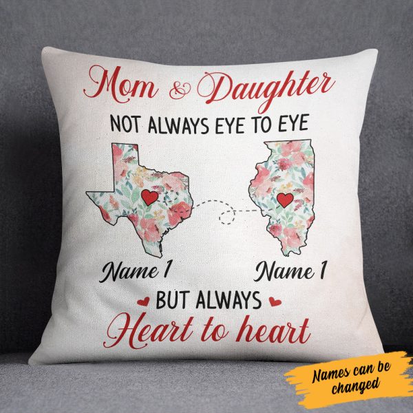 Personalized Heart To Heart Long Distance  Pillow SB244 30O34 (Insert Included) For Sale
