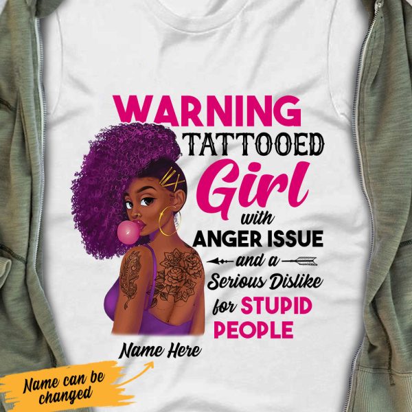 Personalized BWA Tattoos Anger Issues T Shirt AG282 95O53 Online Sale - Image 2