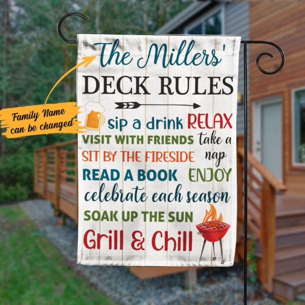 Personalized Rules Deck Gardening Flag AG141 29O58 Supply